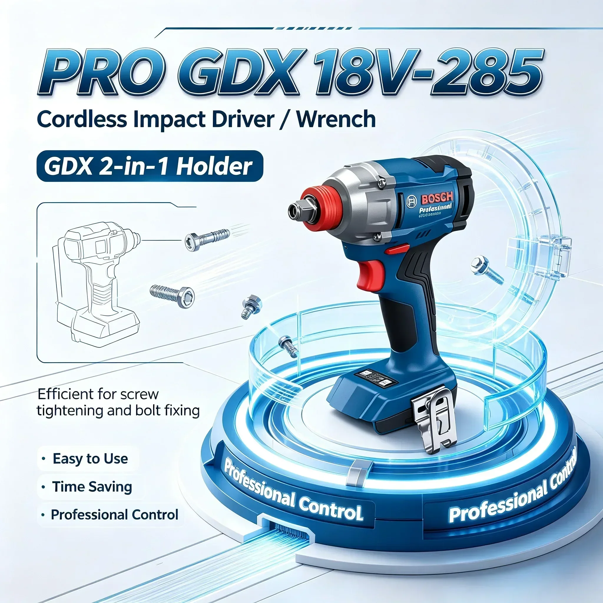 مفك/مفتاح ربط لاسلكي بوش GDX 1 - مراجعة Power Tools Professional وسعره